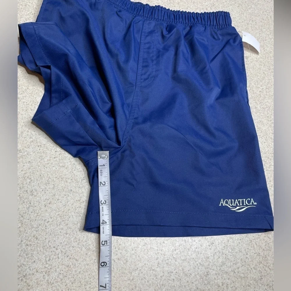 NWT Aquatica Blue Youth Swim Trunks Elastic Waist Pockets Youth XL